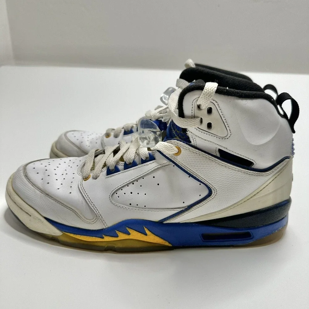 Nike Air Jordan‎ Sixty plus 60+ Laney Size 10.5 Mens Shoes White Blue Yellow